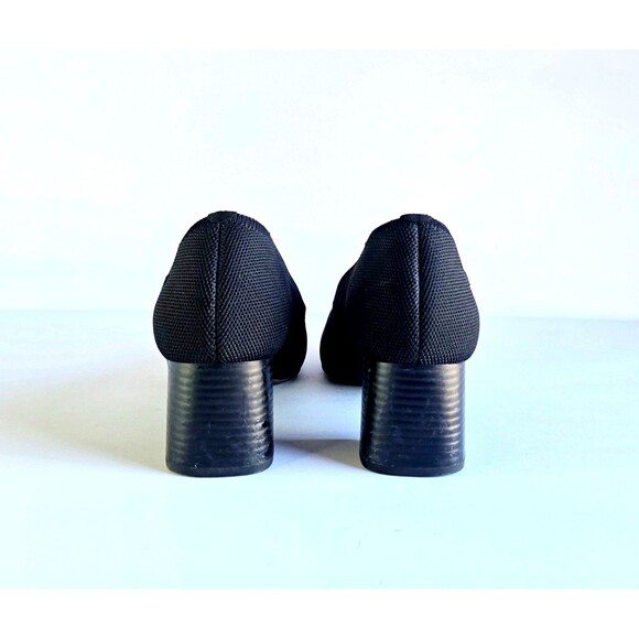 VIVAIA Black Tamia Almond Toe Block Heel Pumps Sz 40 9 Knit Casual - Picture 11 of 14